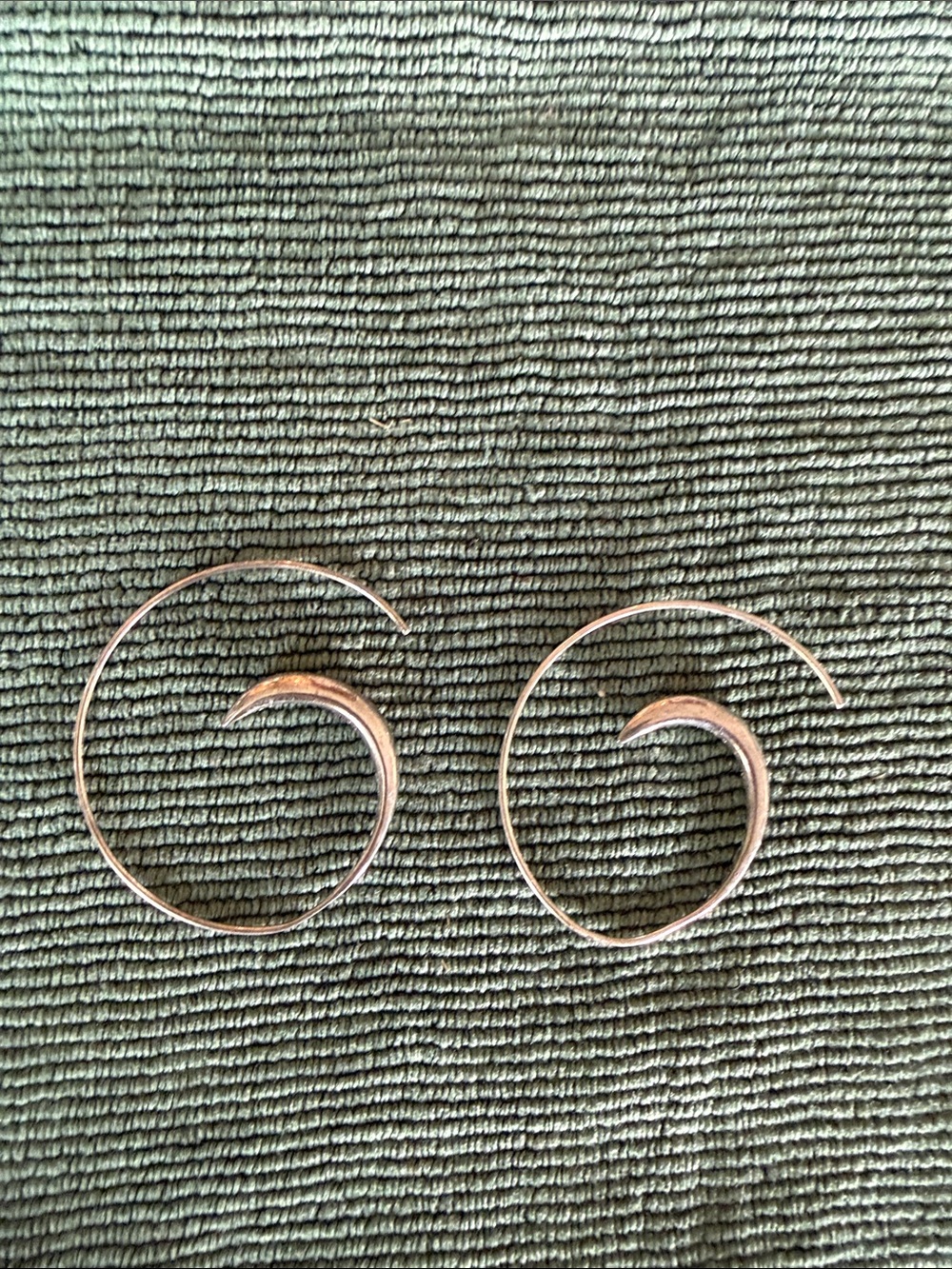 Delicate Sterling  Silver Spiral Hoop Earrings